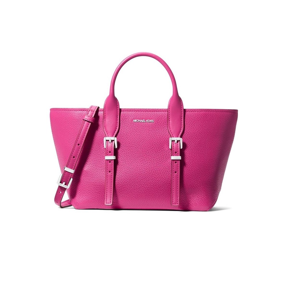 NWT MICHAEL Michael Kors Moore Medium Leather‎ Satchel Bag in Wild Berry Pink